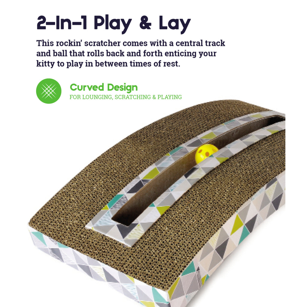 Cat lounging on the Fernwellpets Rock & Rest Cat Scratcher