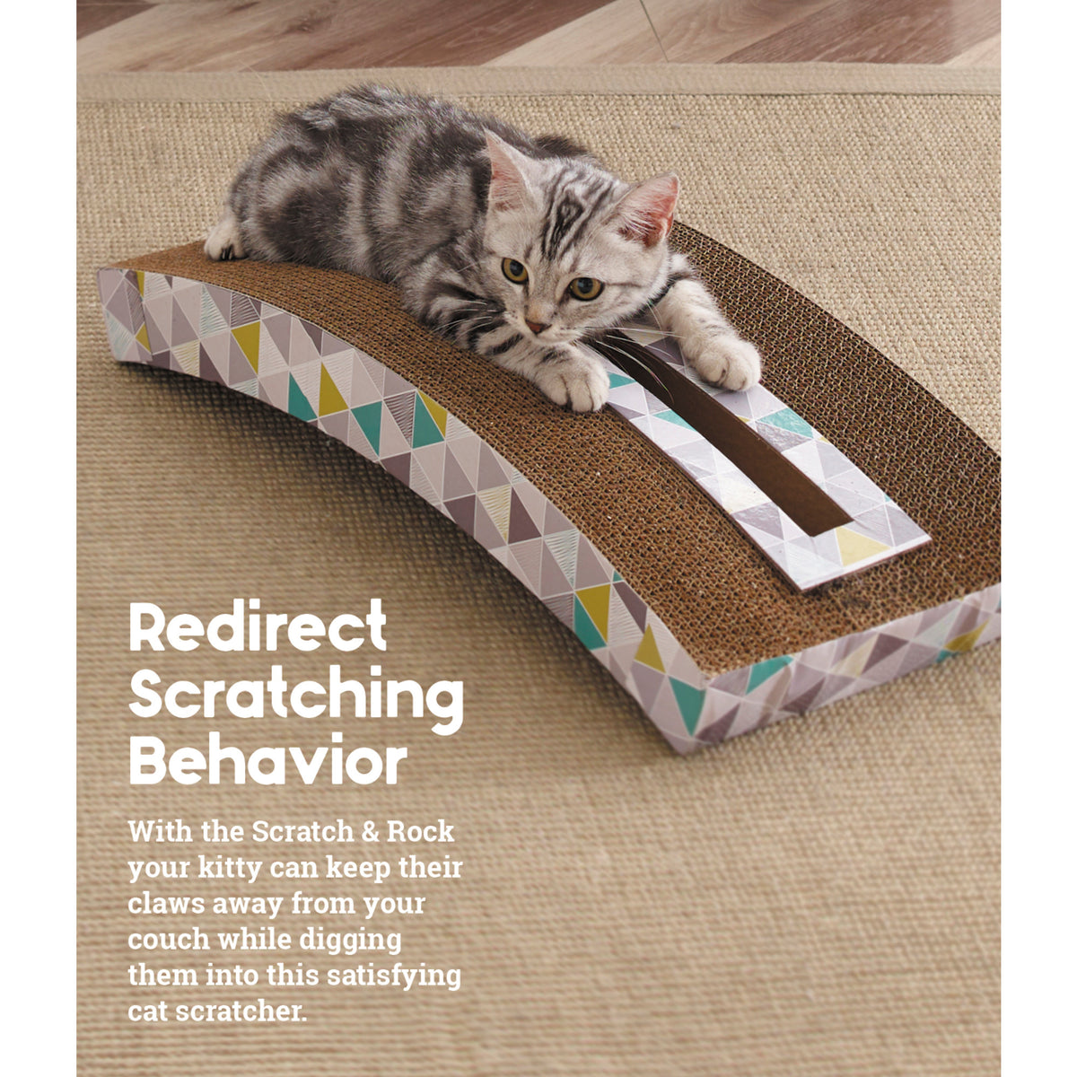 Fernwellpets Rock & Rest Cat Scratcher with central ball track
