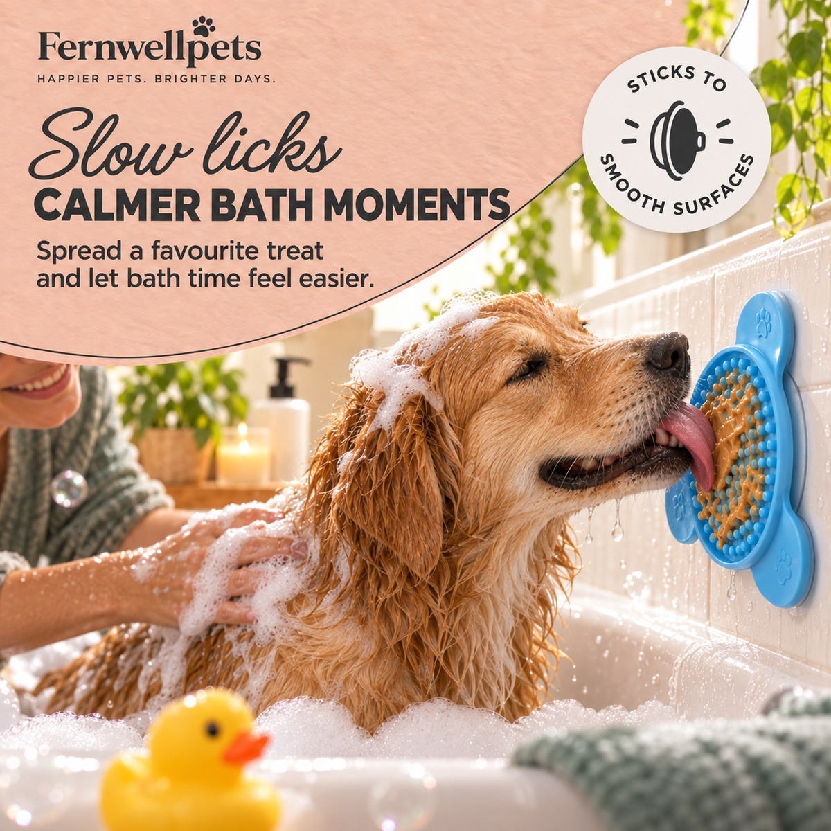 Fernwellpets Bathside Calm Lick Mat slow licking bath-time distraction