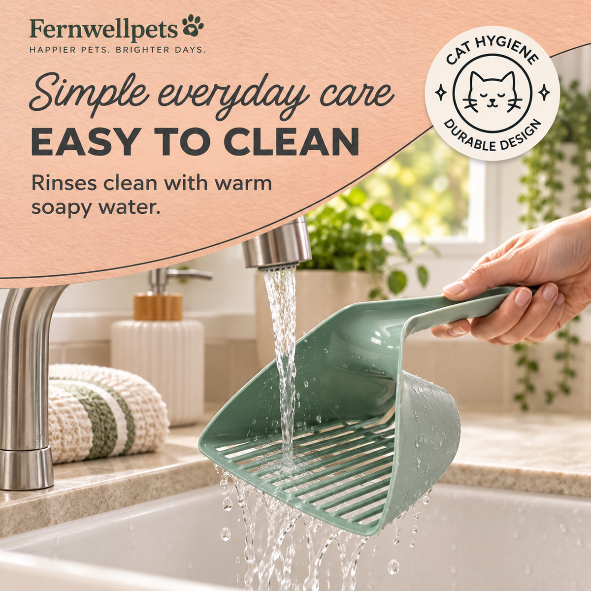Fernwellpets Clean Sift Litter Scoop easy to clean