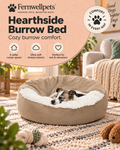Fernwellpets Hearthside Burrow Bed in Wheat