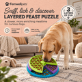Fernwellpets Layered Feast Puzzle Feeder with dog