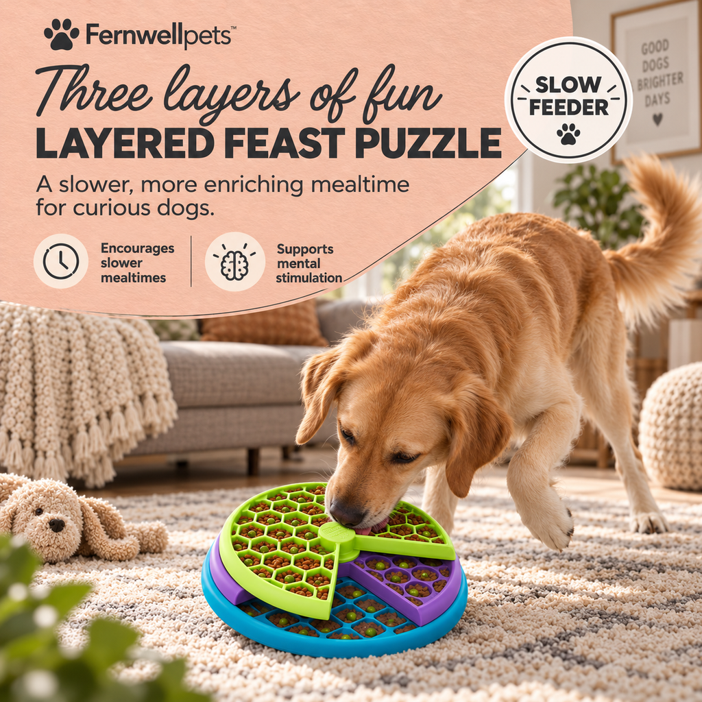 Fernwellpets Layered Feast Puzzle Feeder three layers of fun