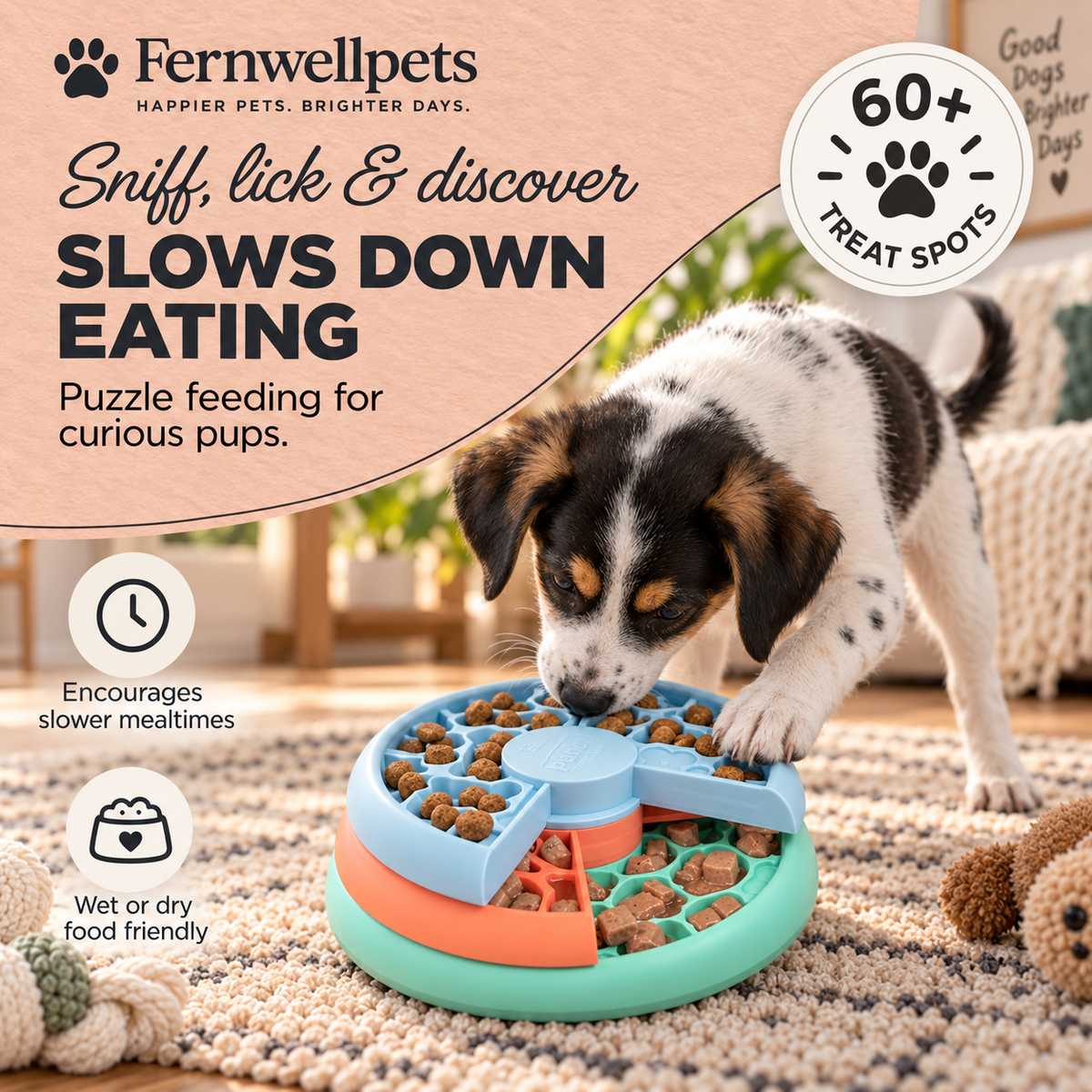 Fernwellpets Puppy Layered Feast Puzzle Feeder