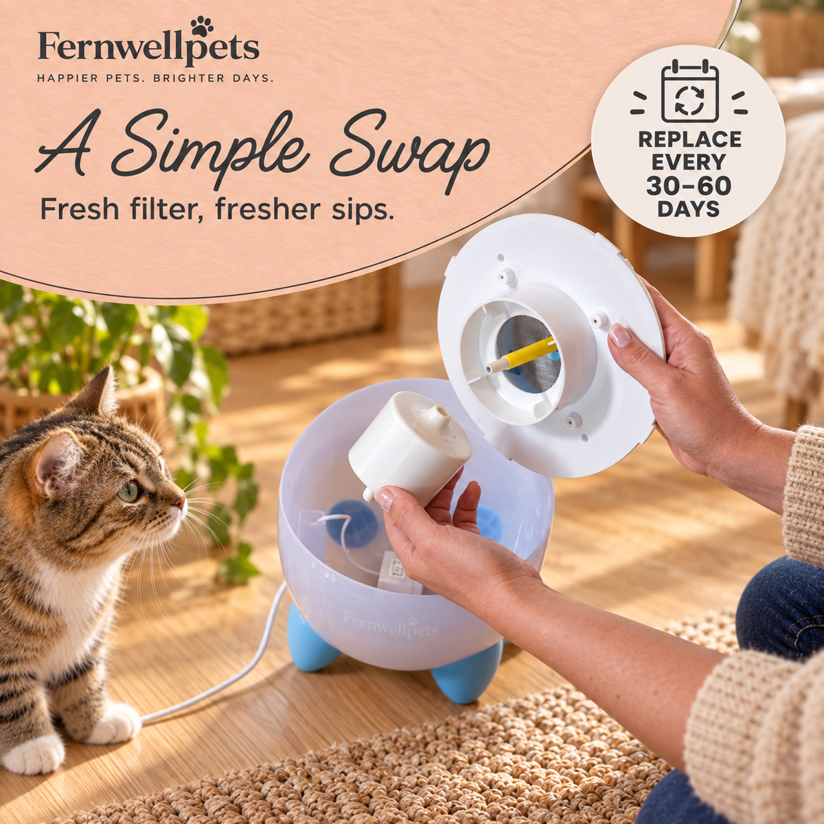 Fernwellpets Rainflow Fountain Filter replacement guide