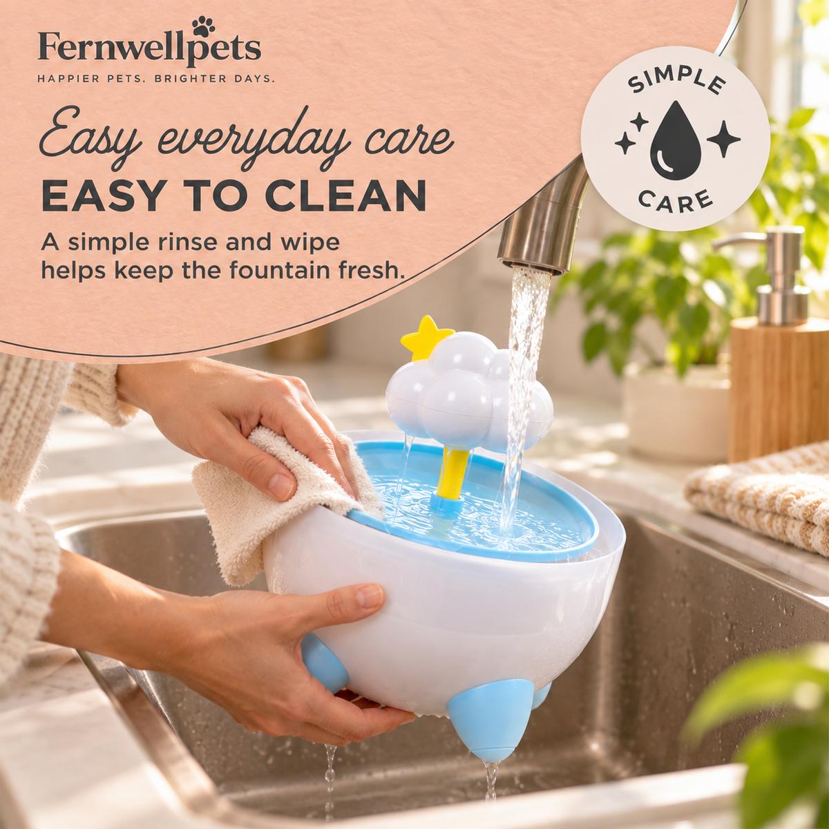 Fernwellpets Rainflow Fountain easy to clean