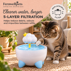 Fernwellpets Rainflow Fountain five layer filtration