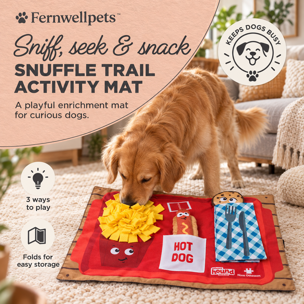 Fernwellpets Snuffle Trail Activity Mat Fast Food - Sniff, Seek and Snack