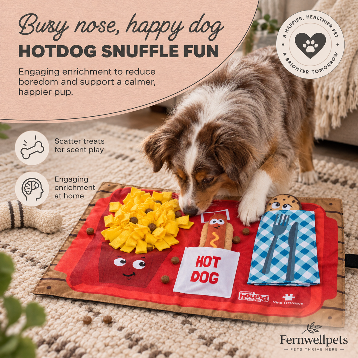 Fernwellpets Snuffle Trail Activity Mat Fast Food enrichment