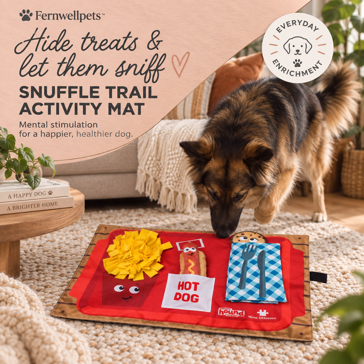 Fernwellpets Snuffle Trail Activity Mat Fast Food mental stimulation