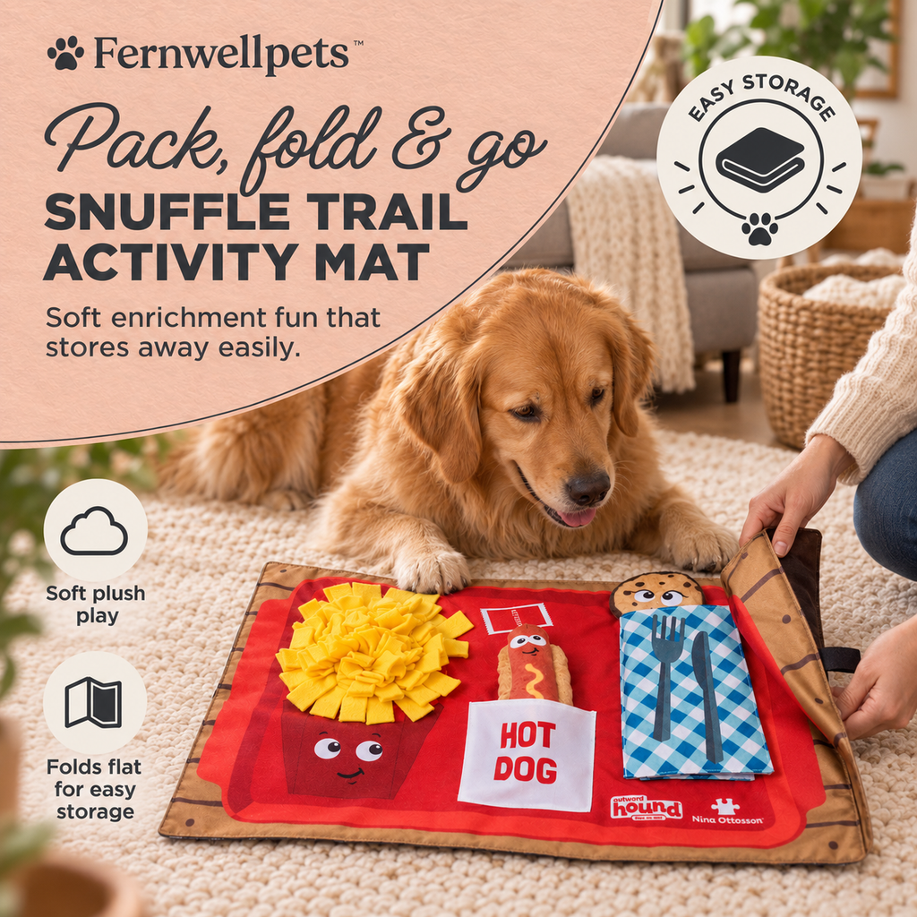 Fernwellpets Snuffle Trail Activity Mat Fast Food - pack, fold and go