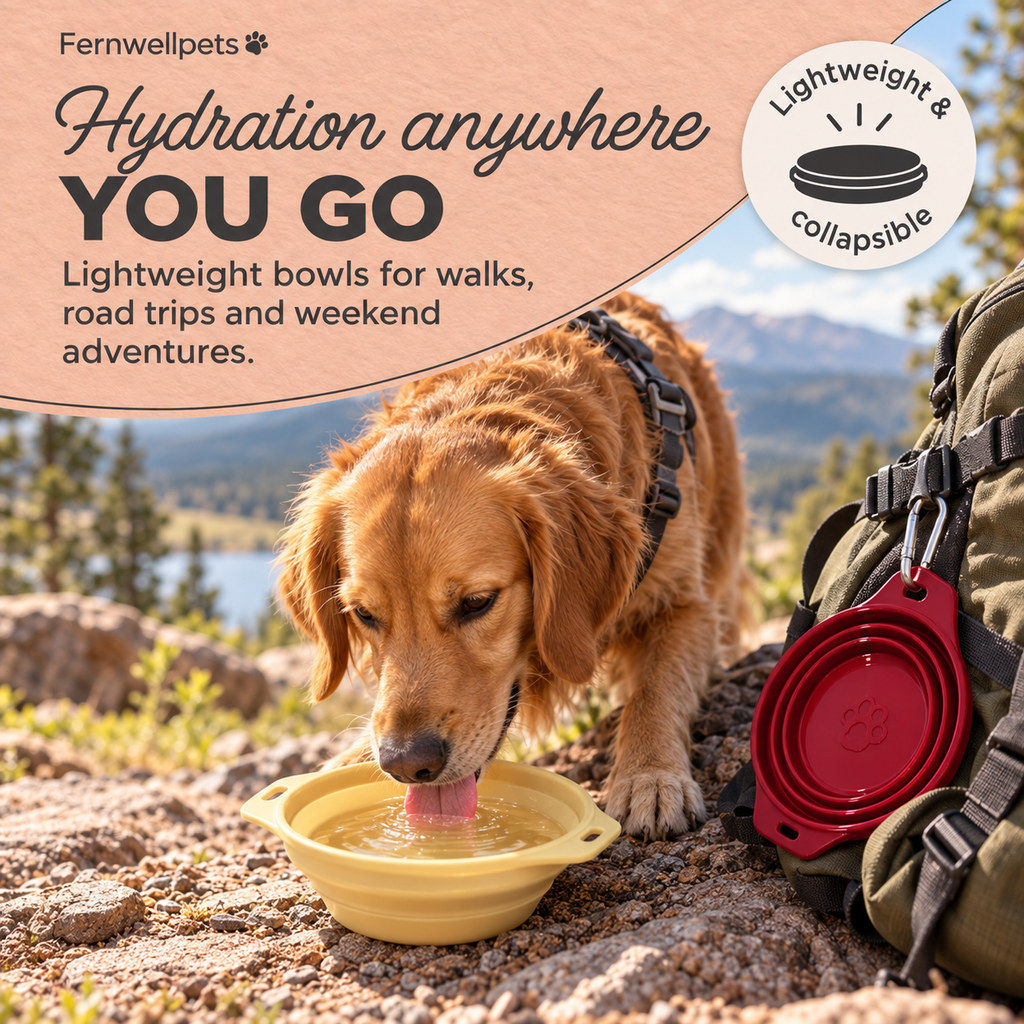 Fernwellpets Trailside Collapsible Travel Bowl for hydration on the go