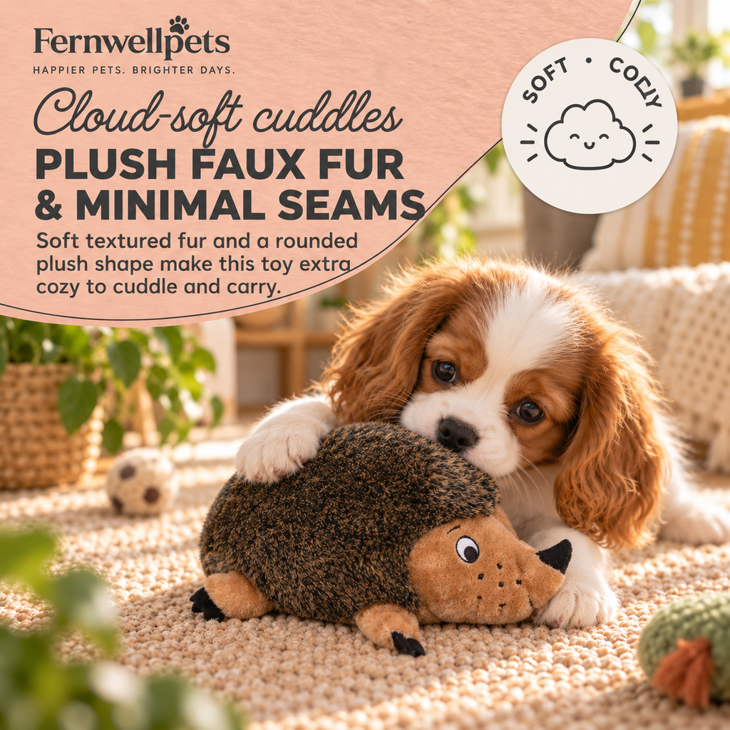 Hedgehug Snuggle Squeaker soft faux fur and minimal seams