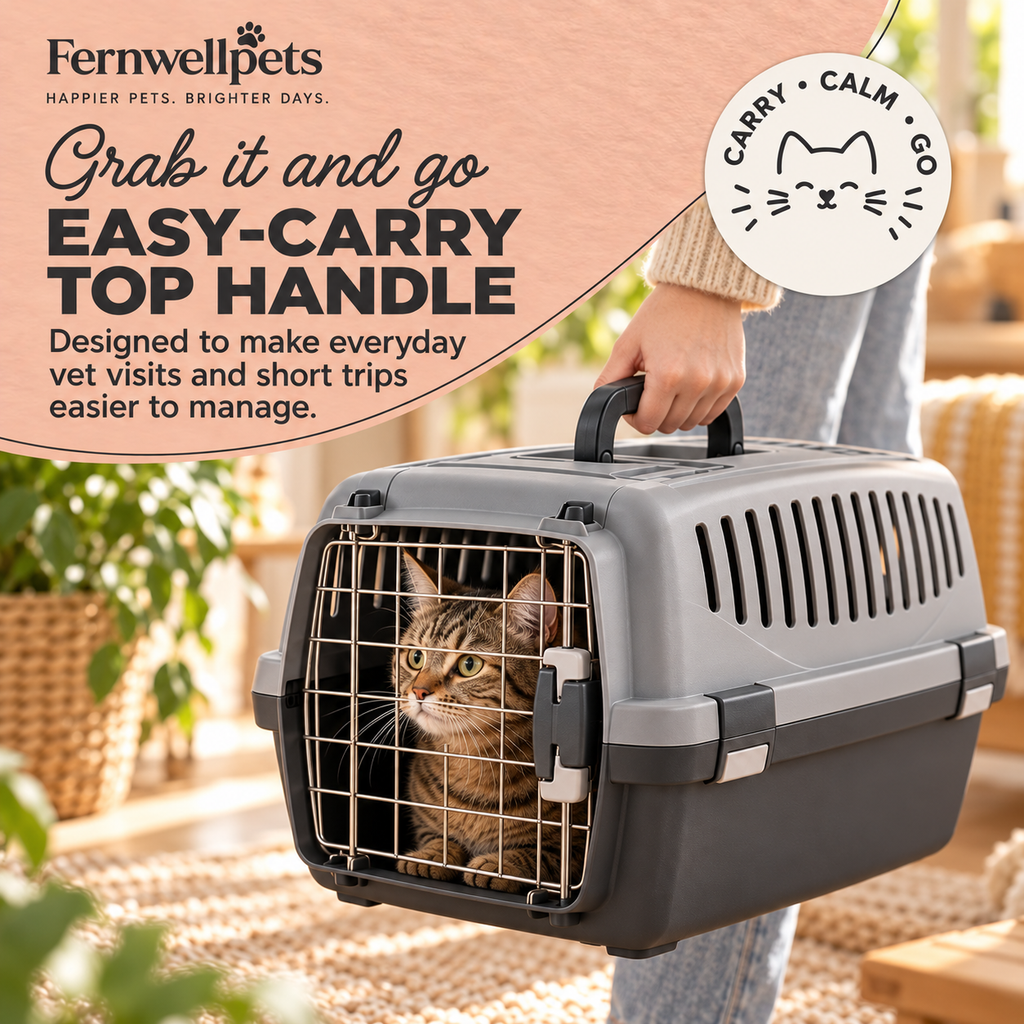 RoamReady Pet Carrier – Dark Grey easy-carry top handle