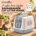 SavannaHide Cat Litter House cozy home lifestyle image in fernwellpets theme