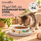 SavannaSip Bowl – 210ml with kitten in fernwellpets peach theme
