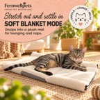 Snuggle Plush 2-in-1 Cat Den unfolded into soft blanket mode